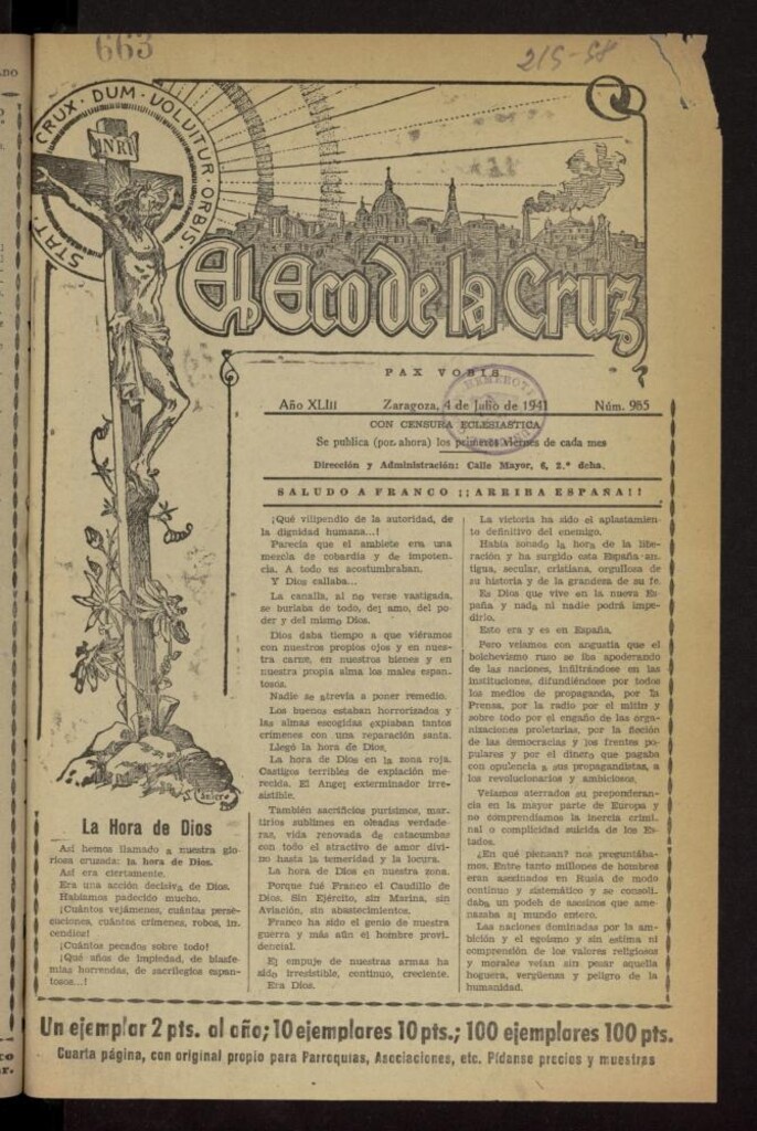 Miniatura de El Eco de la Cruz del 4 de julio de 1941, nº 955