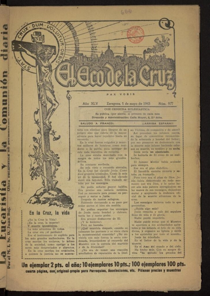 Miniatura de El Eco de la Cruz del 1 de mayo de 1943, nº 977