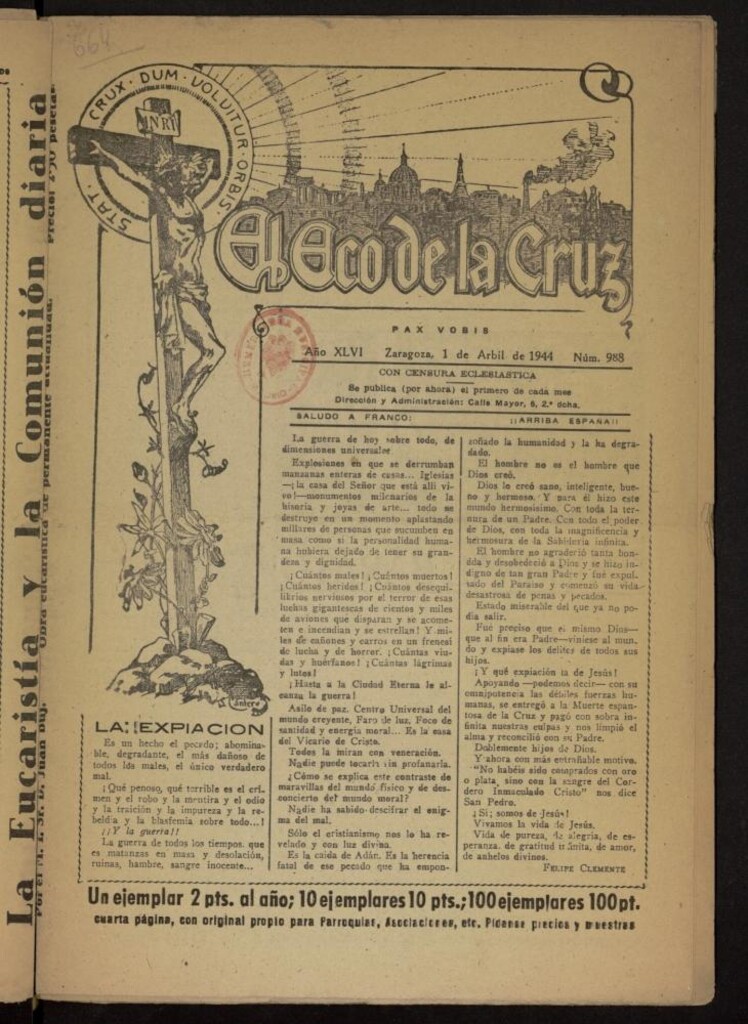 Miniatura de El Eco de la Cruz del 1 de abril de 1944, nº 988