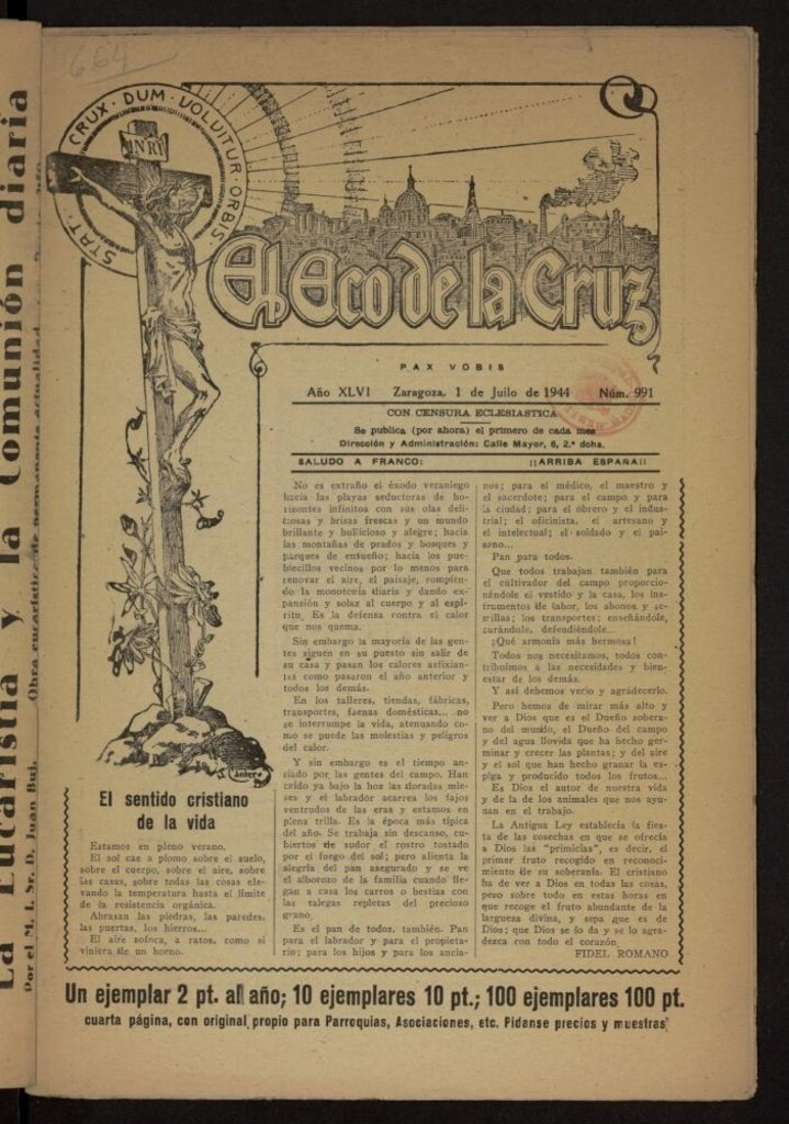 Miniatura de El Eco de la Cruz del 1 de julio de 1944, nº 991