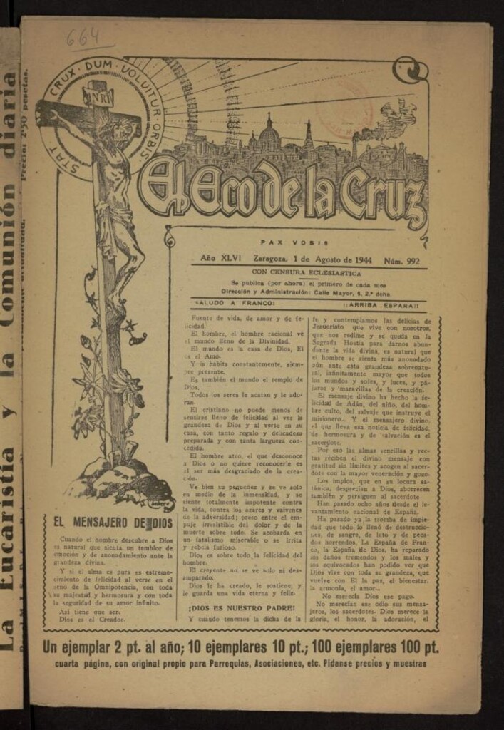Miniatura de El Eco de la Cruz del 1 de agosto de 1944, nº 992