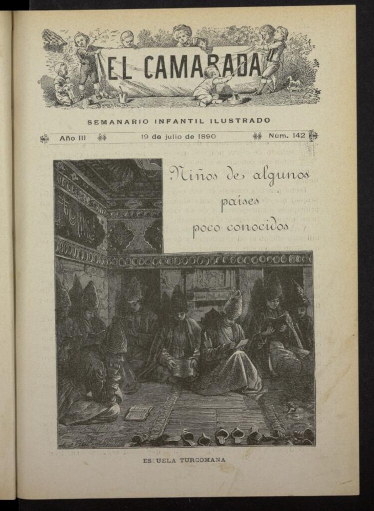 Miniatura de El Camarada : semanario infantil ilustrado del 19 de julio de 1890, nº 142