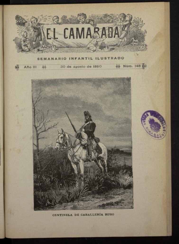 Miniatura de El Camarada : semanario infantil ilustrado del 30 de agosto de 1890, nº 148