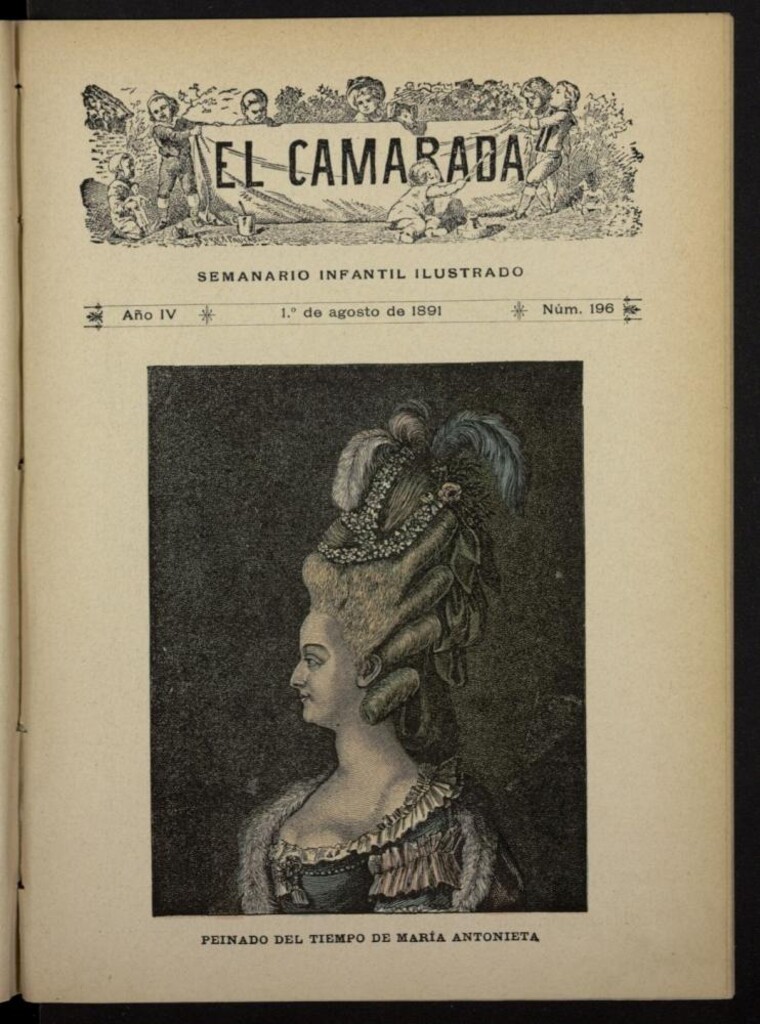 Miniatura de El Camarada : semanario infantil ilustrado del 1 de agosto de 1891, nº 196