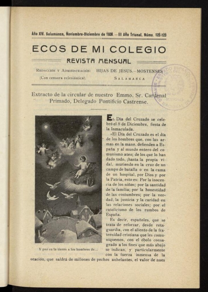 Miniatura de Ecos de Mi Colegio de noviembre-diciembre de 1938, nº 122 y 123