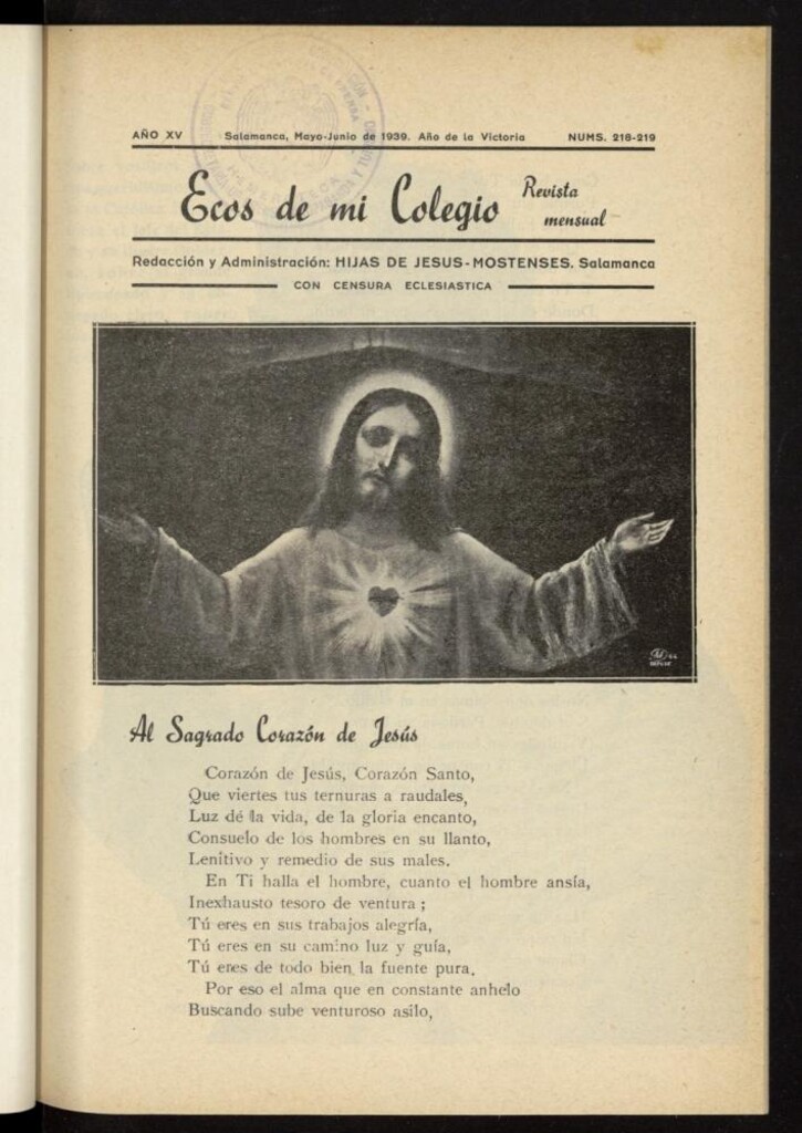 Miniatura de Ecos de Mi Colegio de mayo-junio de 1939, nº 218 y 219