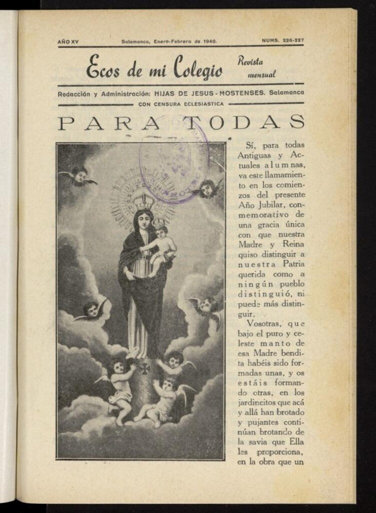 Miniatura de Ecos de Mi Colegio de enero-febrero de 1940, nº 226 y 227