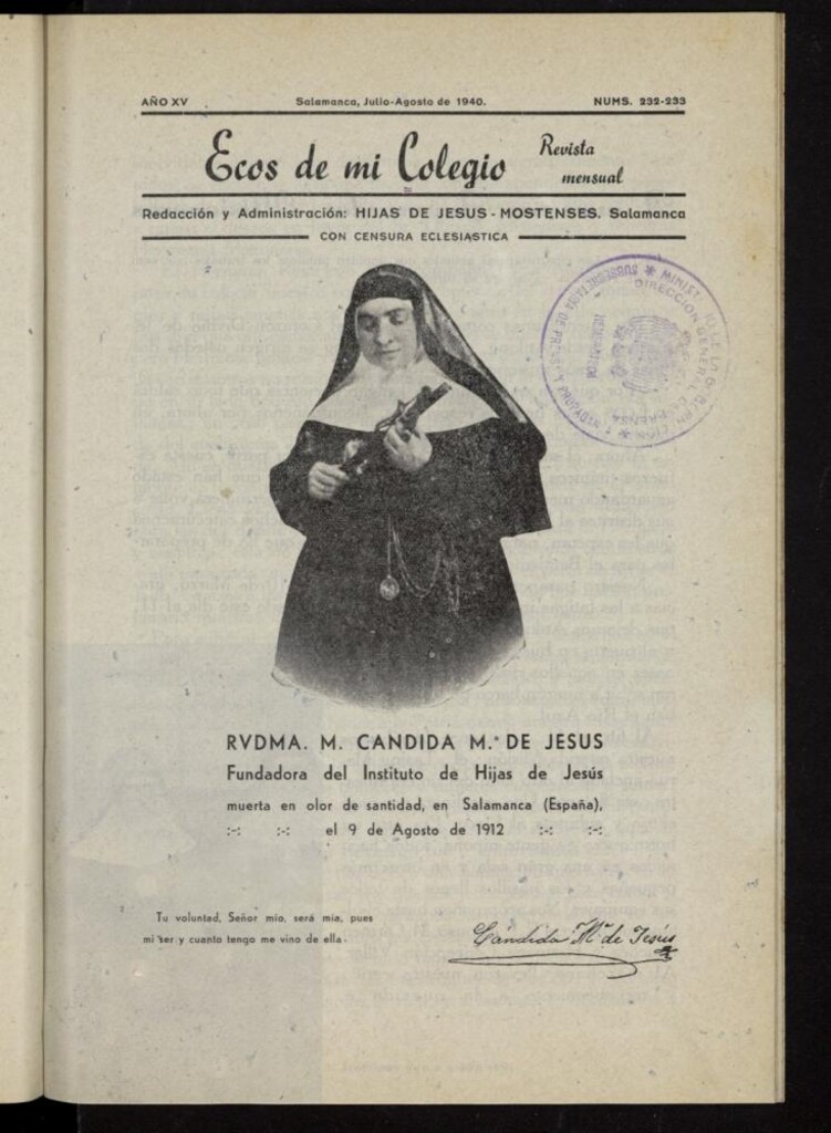 Miniatura de Ecos de Mi Colegio de julio-agosto de 1940, nº 232 y 233