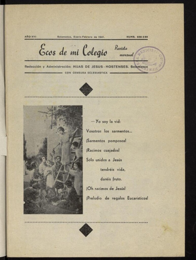 Miniatura de Ecos de Mi Colegio de enero-febrero de 1941, nº 238 y 239