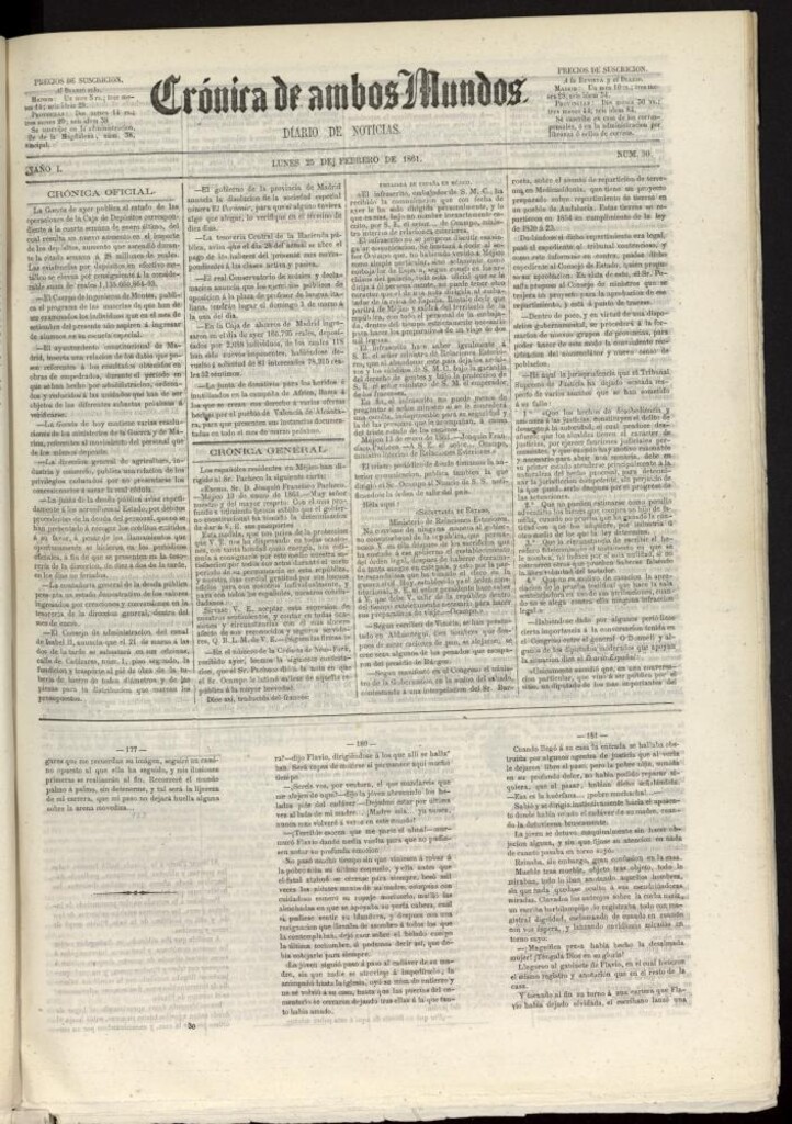Miniatura de Crónica de ambos Mundos : diario de noticias del 25 de febrero de 1861, nº 30