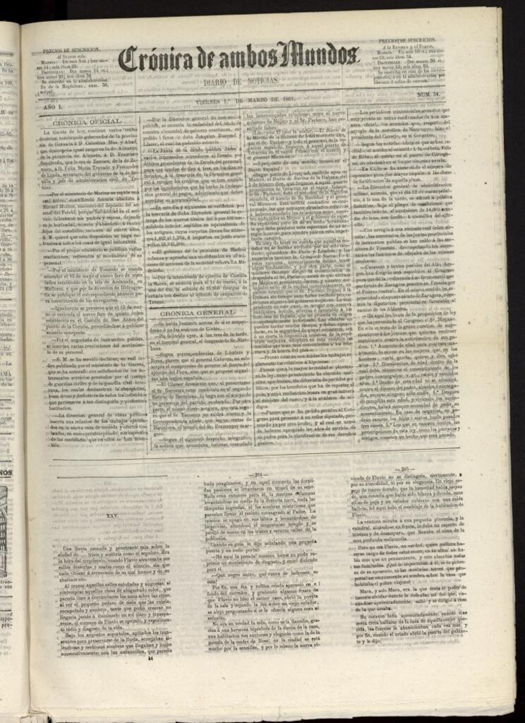 Miniatura de Crónica de ambos Mundos : diario de noticias del 1 de marzo de 1861, nº 34