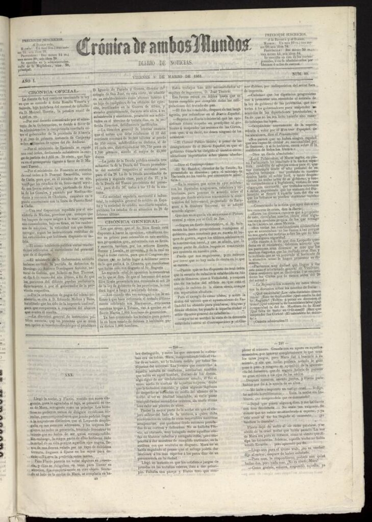 Miniatura de Crónica de ambos Mundos : diario de noticias del 8 de marzo de 1861, nº 40