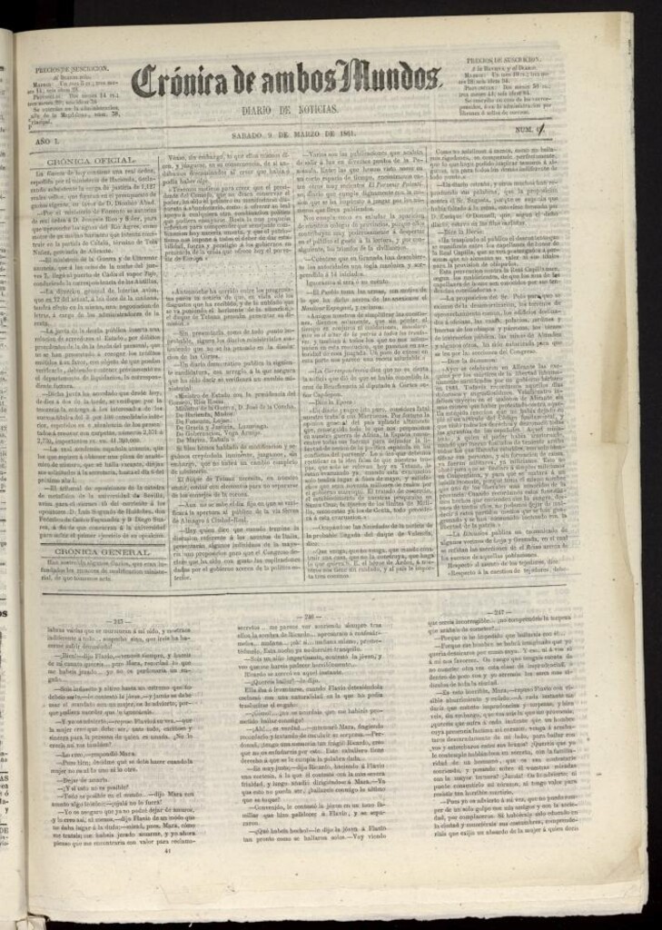 Miniatura de Crónica de ambos Mundos : diario de noticias del 9 de marzo de 1861, nº 41