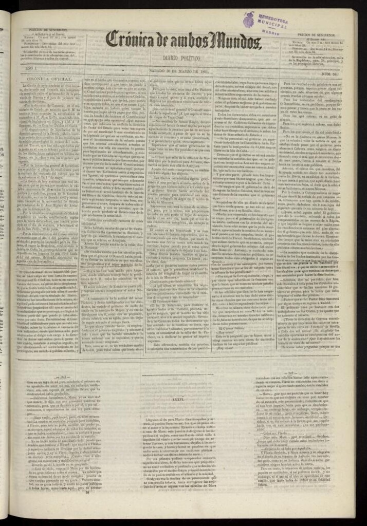 Miniatura de Crónica de ambos Mundos : diario de noticias del 30 de marzo de 1861, nº 58