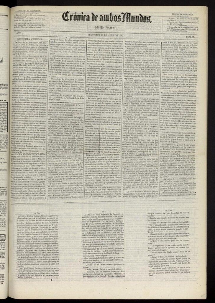 Miniatura de Crónica de ambos Mundos : diario de noticias del 10 de abril de 1861, nº 67