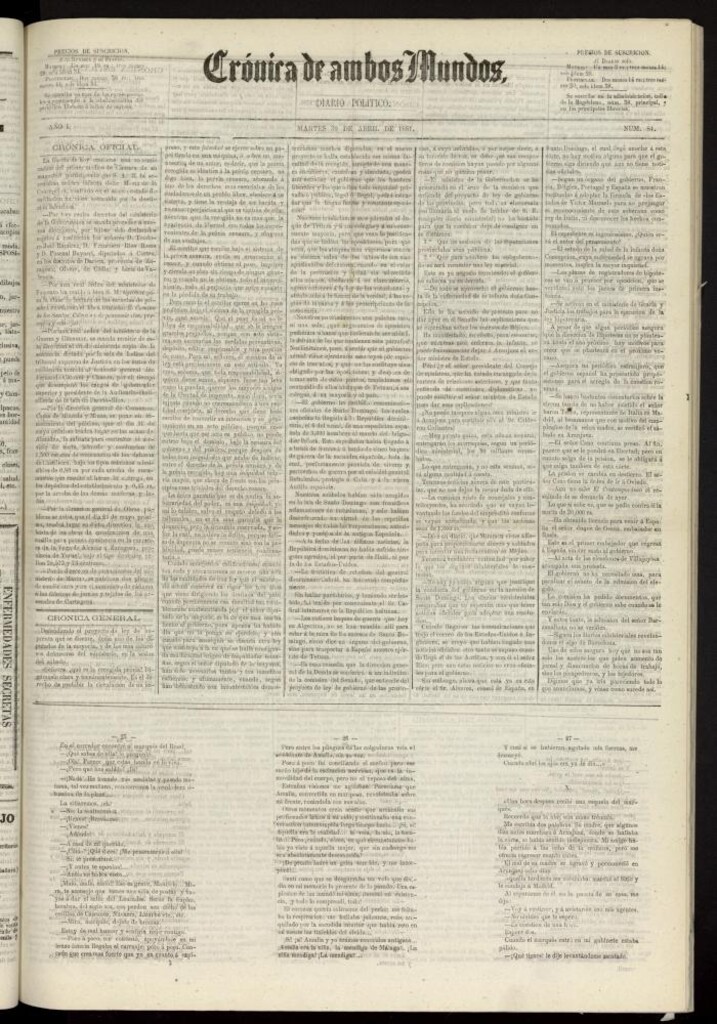 Miniatura de Crónica de ambos Mundos : diario de noticias del 30 de abril de 1861, nº 84