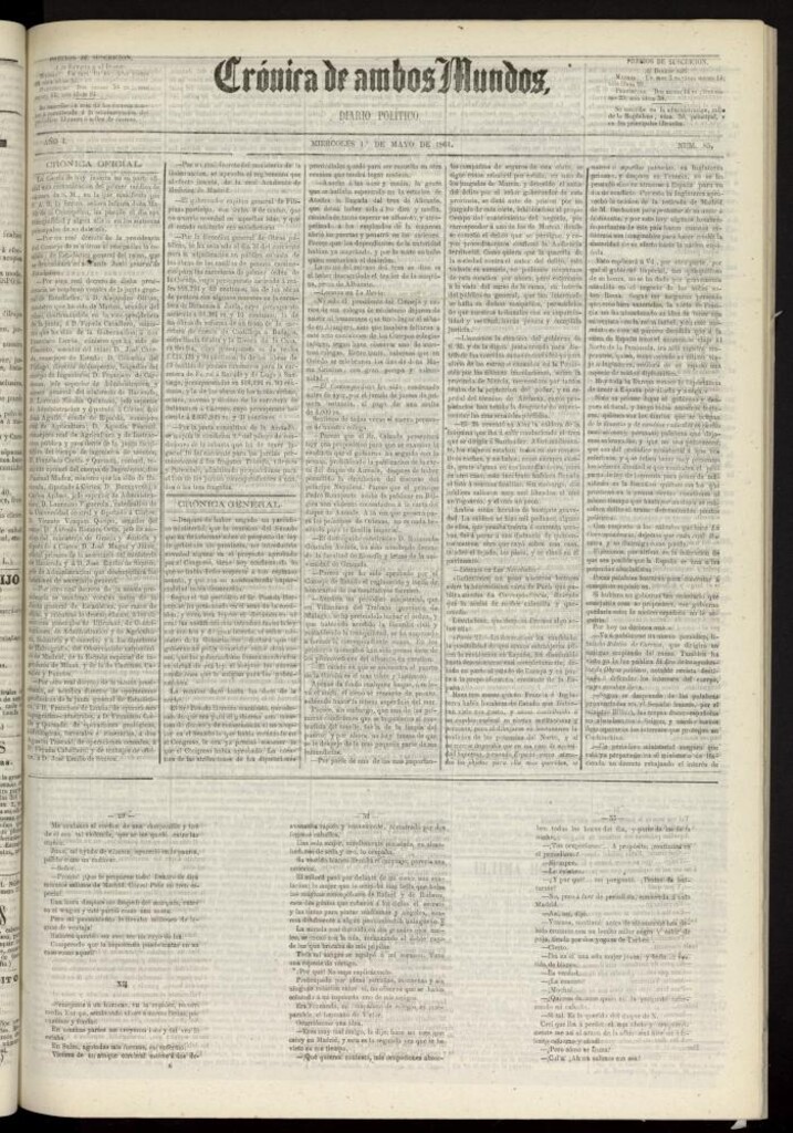 Miniatura de Crónica de ambos Mundos : diario de noticias del 1 de mayo de 1861, nº 85