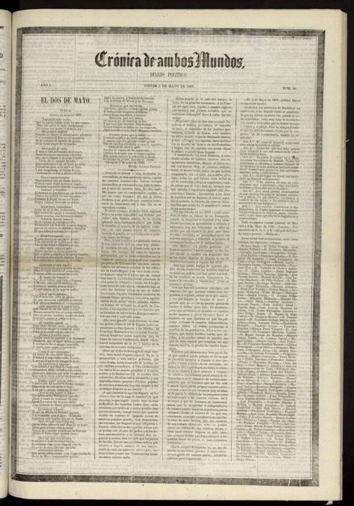 Miniatura de Crónica de ambos Mundos : diario de noticias del 2 de mayo de 1861, nº 86