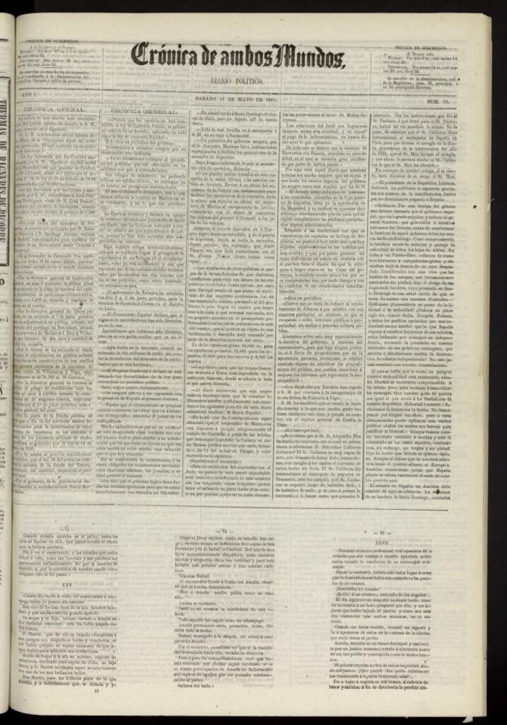 Miniatura de Crónica de ambos Mundos : diario de noticias del 11 de mayo de 1861, nº 93
