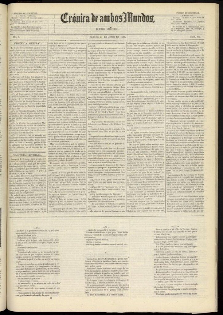 Miniatura de Crónica de ambos Mundos : diario de noticias del 1 de junio de 1861, nº 109