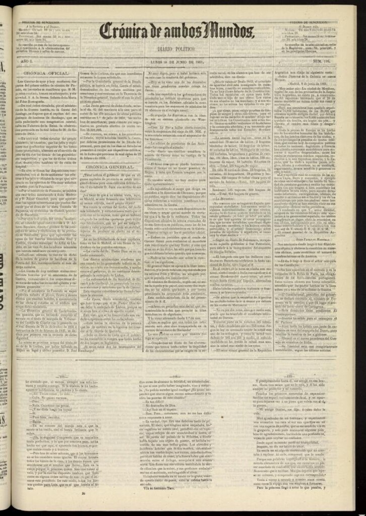 Miniatura de Crónica de ambos Mundos : diario de noticias del 10 de junio de 1861, nº 116