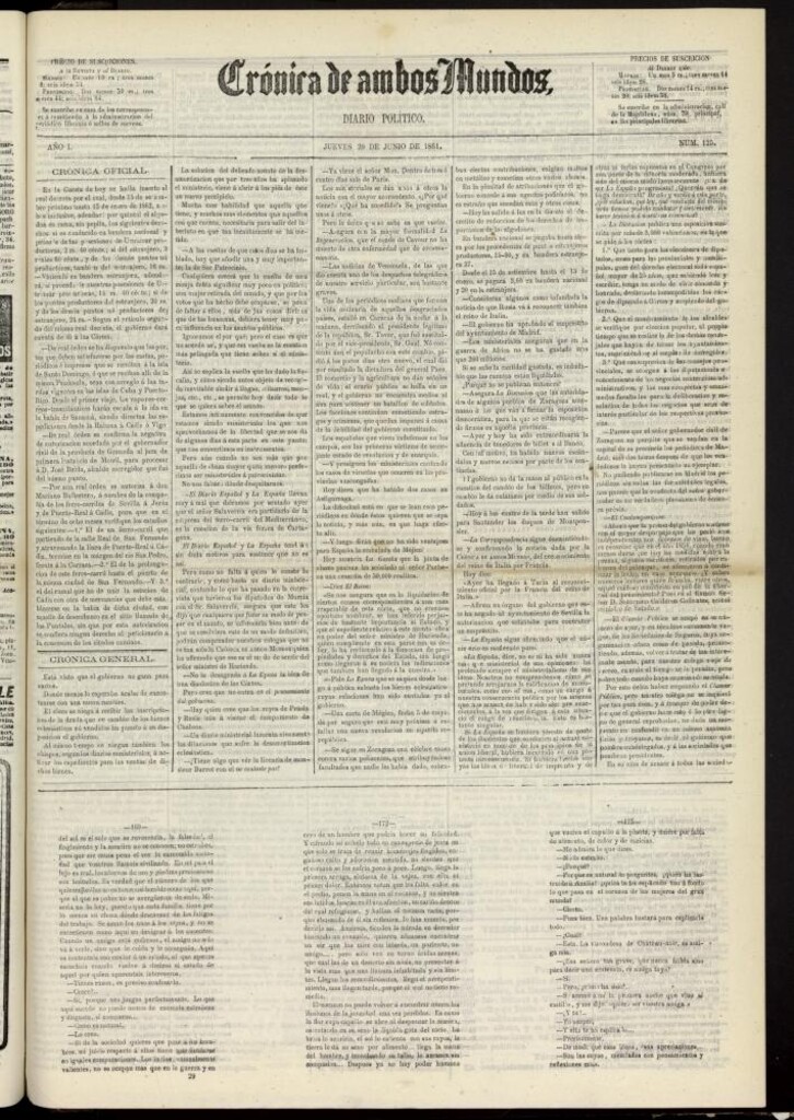 Miniatura de Crónica de ambos Mundos : diario de noticias del 20 de junio de 1861, nº 125