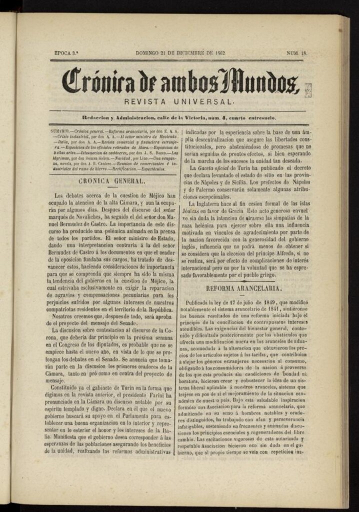 Miniatura de Crónica de ambos Mundos del 21 de diciembre de 1862, nº 18