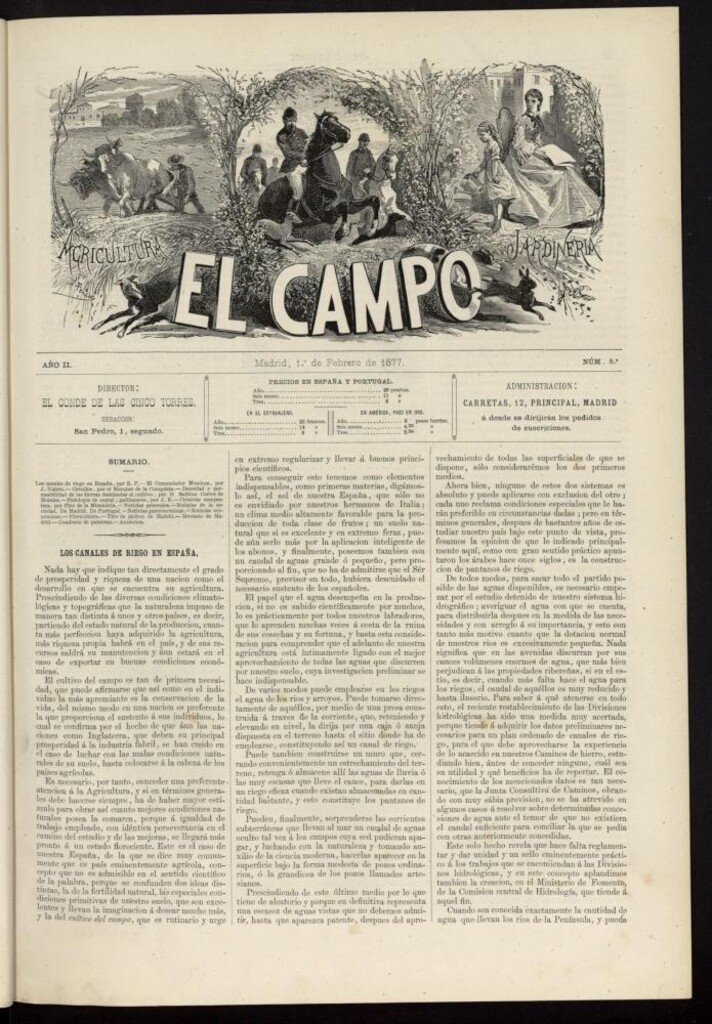Miniatura de El Campo : agricultura, jardinería y sport del 1 de febrero de 1877, nº 5