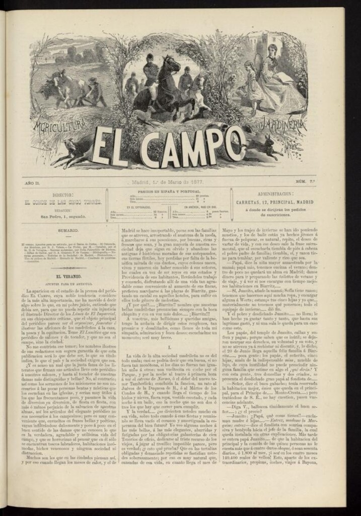 Miniatura de El Campo : agricultura, jardinería y sport del 1 de marzo de 1877, nº 7