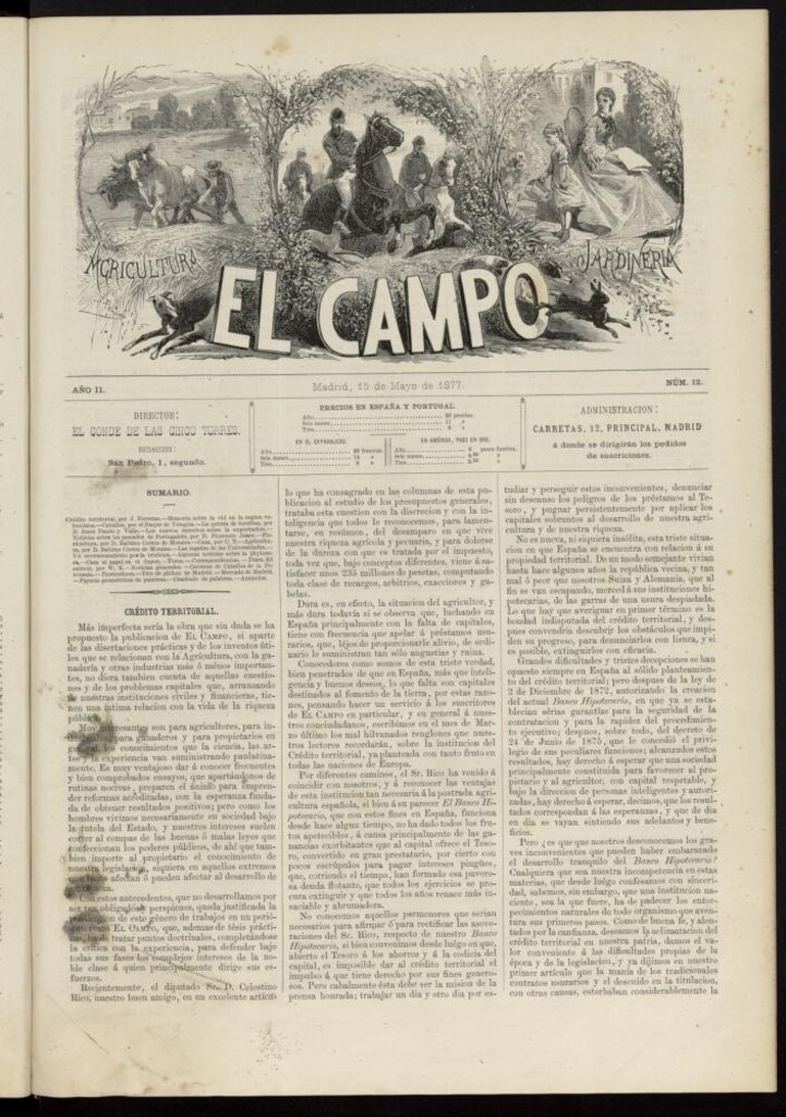 Miniatura de El Campo : agricultura, jardinería y sport del 15 de mayo de 1877, nº 12