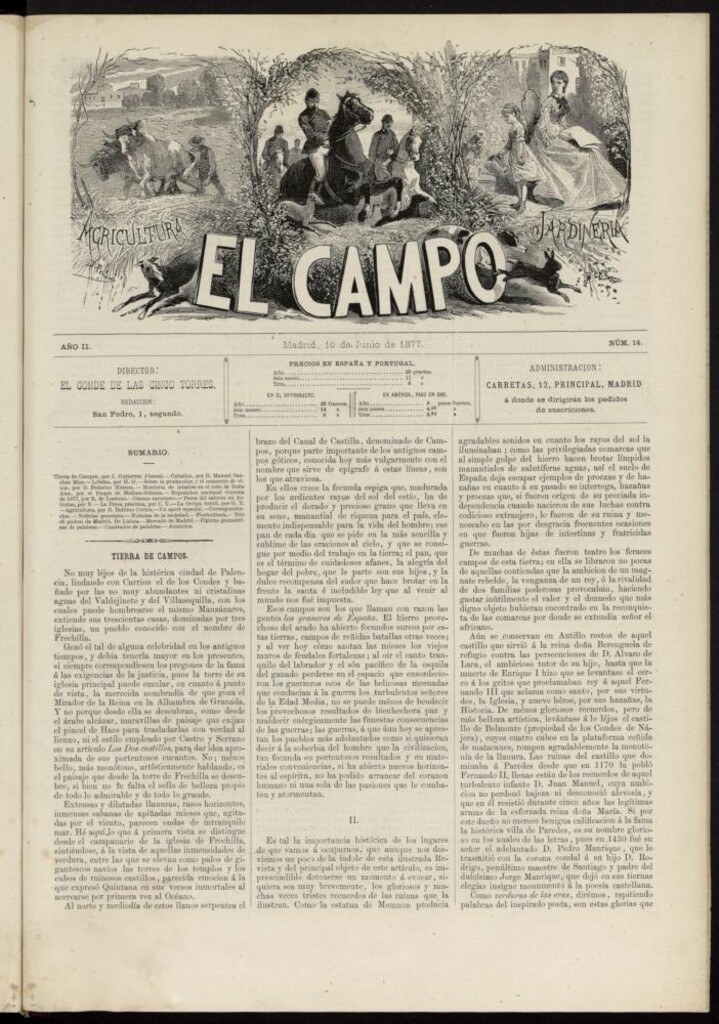 Miniatura de El Campo : agricultura, jardinería y sport del 16 de junio de 1877, nº 14