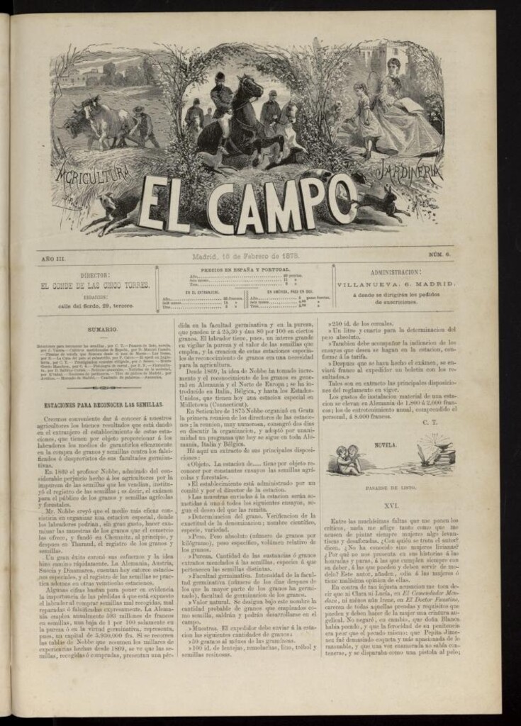 Miniatura de El Campo : agricultura, jardinería y sport del 16 de febrero de 1878, nº 6
