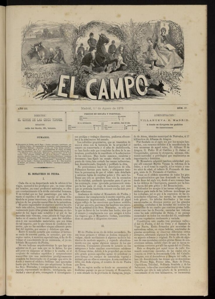 Miniatura de El Campo : agricultura, jardinería y sport del 1 de agosto de 1878, nº 17
