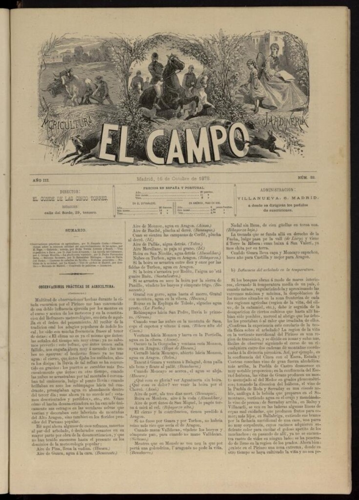 Miniatura de El Campo : agricultura, jardinería y sport del 16 de octubre de 1878, nº 22
