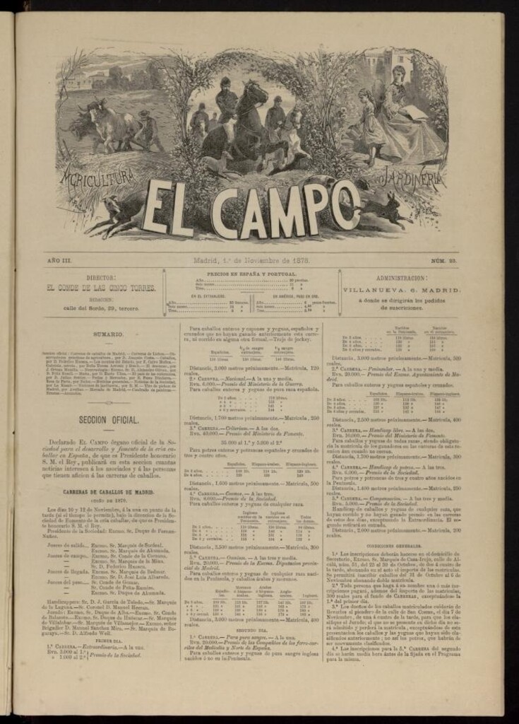 Miniatura de El Campo : agricultura, jardinería y sport del 1 de noviembre de 1878, nº 23