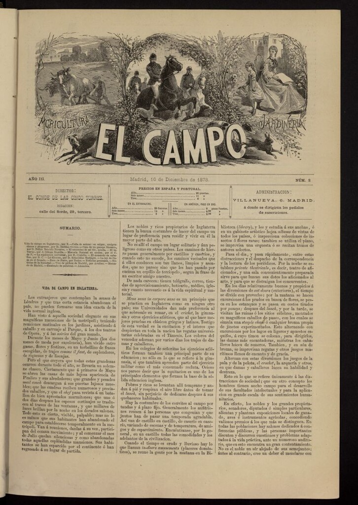 Miniatura de El Campo : agricultura, jardinería y sport del 16 de diciembre de 1878, nº 2