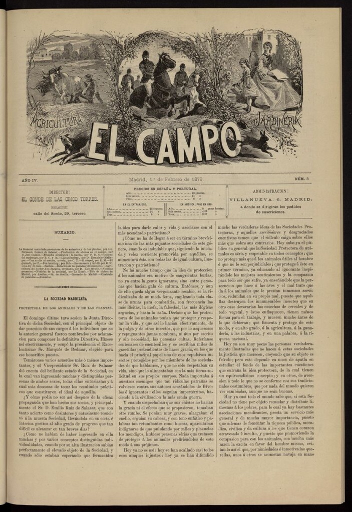 Miniatura de El Campo : agricultura, jardinería y sport del 1 de febrero de 1879, nº 5