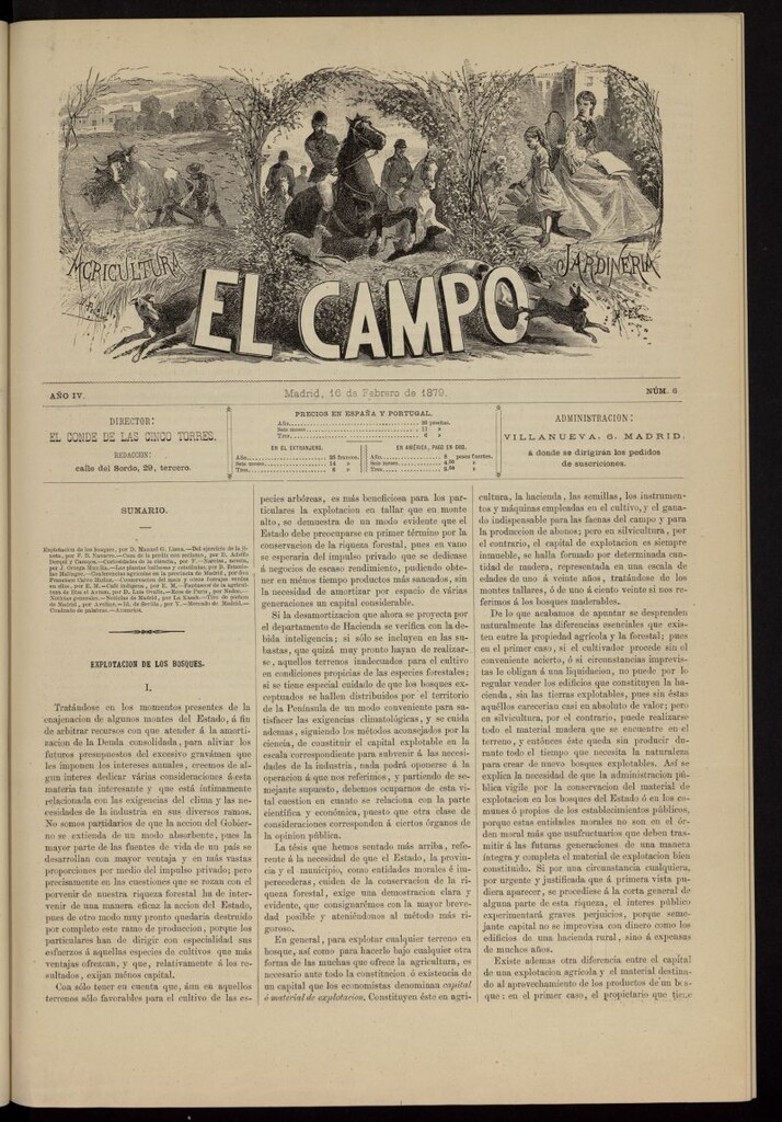 Miniatura de El Campo : agricultura, jardinería y sport del 16 de febrero de 1879, nº 6