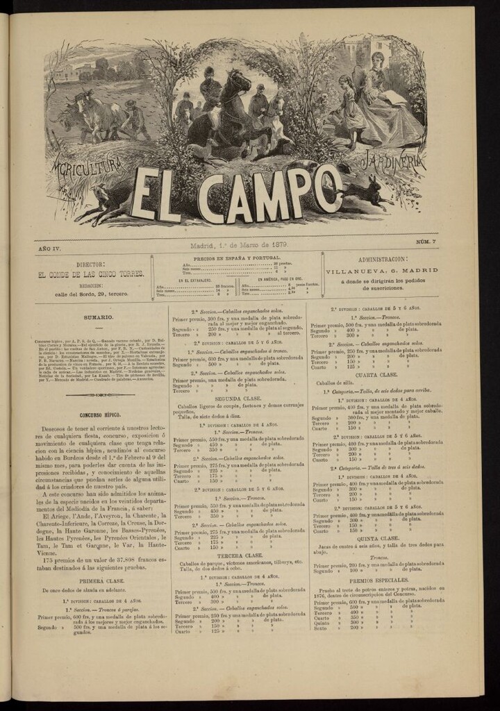 Miniatura de El Campo : agricultura, jardinería y sport del 1 de marzo de 1879, nº 7