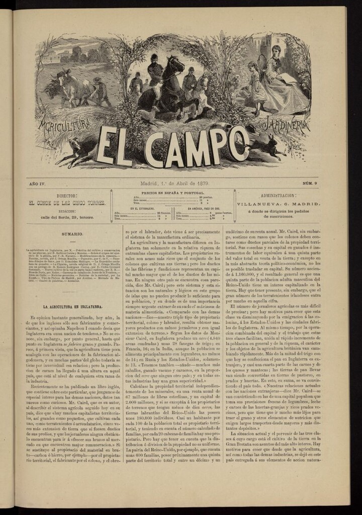Miniatura de El Campo : agricultura, jardinería y sport del 1 de abril de 1879, nº 9