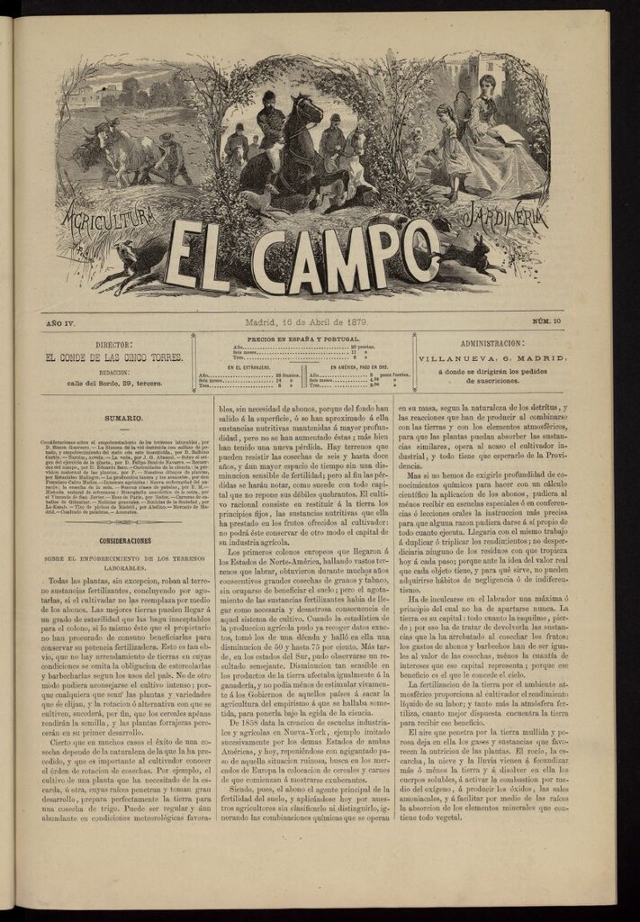 Miniatura de El Campo : agricultura, jardinería y sport del 16 de abril de 1879, nº 10