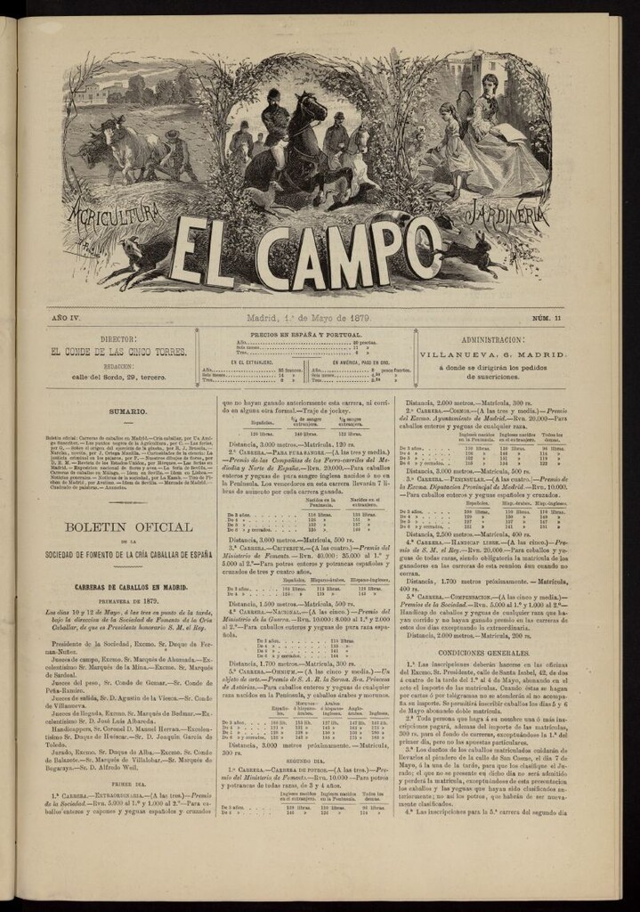 Miniatura de El Campo : agricultura, jardinería y sport del 1 de mayo de 1879, nº 11