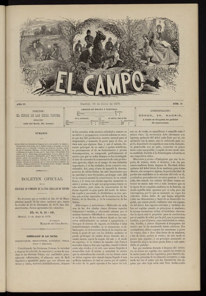 Miniatura de El Campo : agricultura, jardinería y sport del 16 de junio de 1879, nº 14