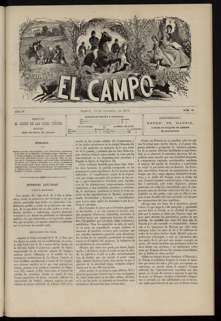Miniatura de El Campo : agricultura, jardinería y sport del 16 de septiembre de 1879, nº 20