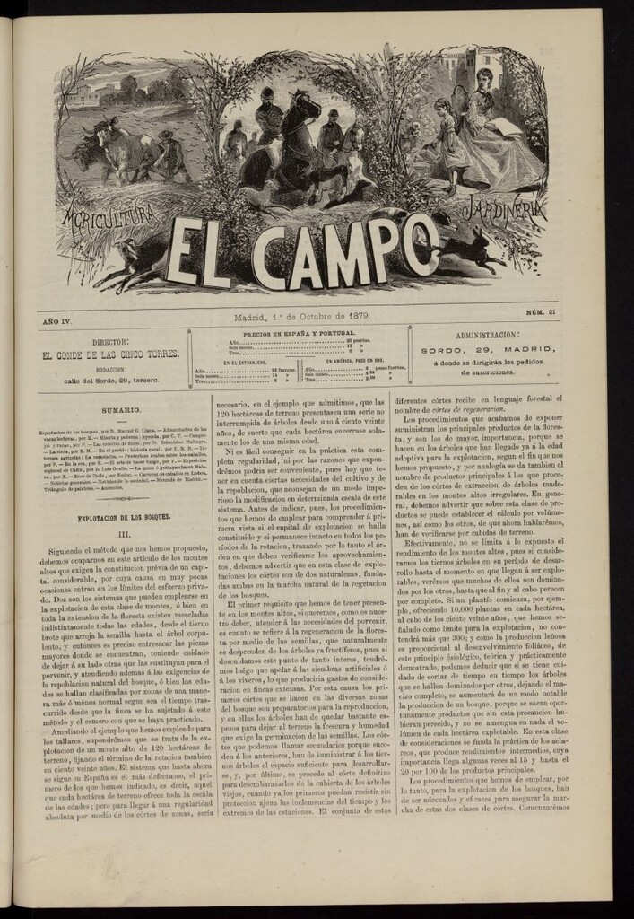 Miniatura de El Campo : agricultura, jardinería y sport del 1 de octubre de 1879, nº 21