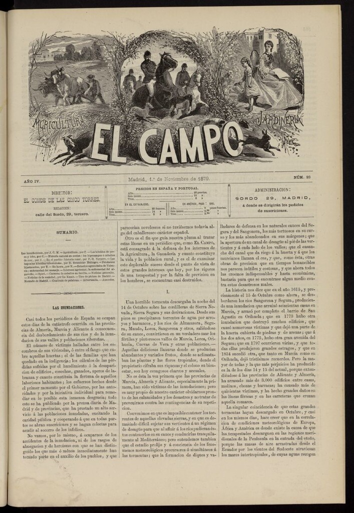 Miniatura de El Campo : agricultura, jardinería y sport del 1 de noviembre de 1879, nº 23