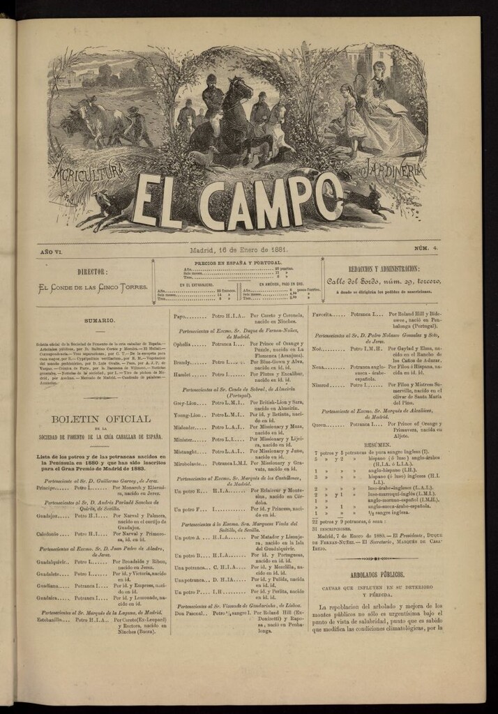 Miniatura de El Campo : agricultura, jardinería y sport del 16 de enero de 1881, nº 4
