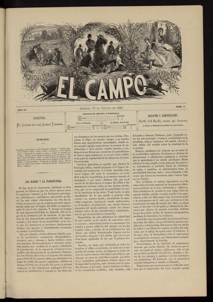 Miniatura de El Campo : agricultura, jardinería y sport del 16 de febrero de 1881, nº 6