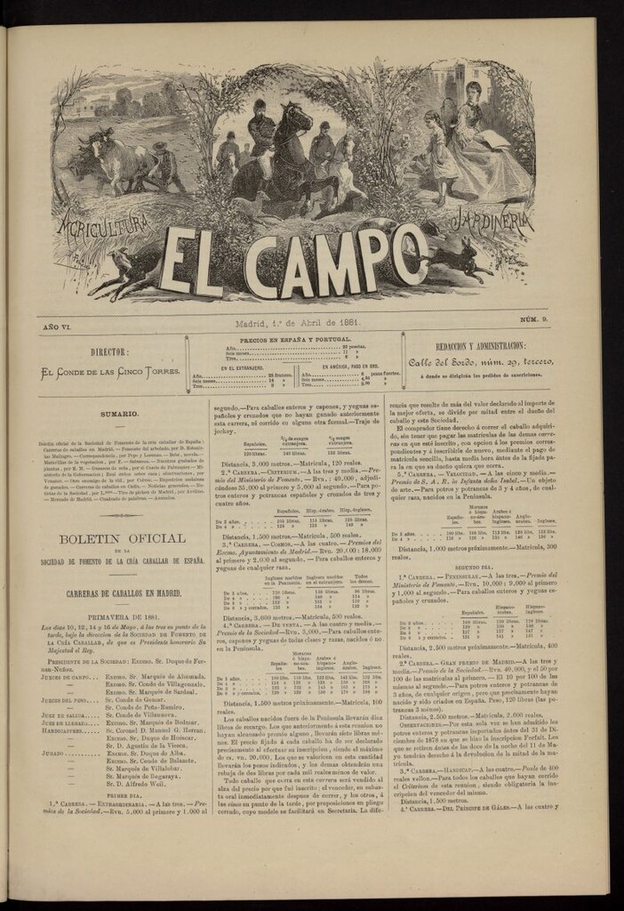 Miniatura de El Campo : agricultura, jardinería y sport del 1 de abril de 1881, nº 9