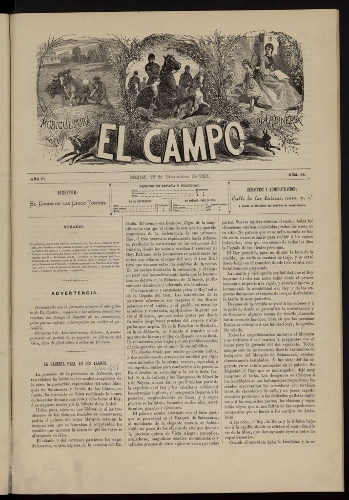 Miniatura de El Campo : agricultura, jardinería y sport del 16 de noviembre de 1881, nº 24